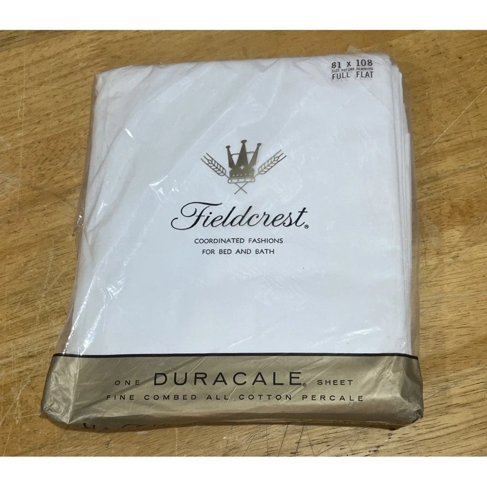 Vintage Fieldcrest Perfection Fine Combed Percale Full Flat Sheet White 81 x 104
